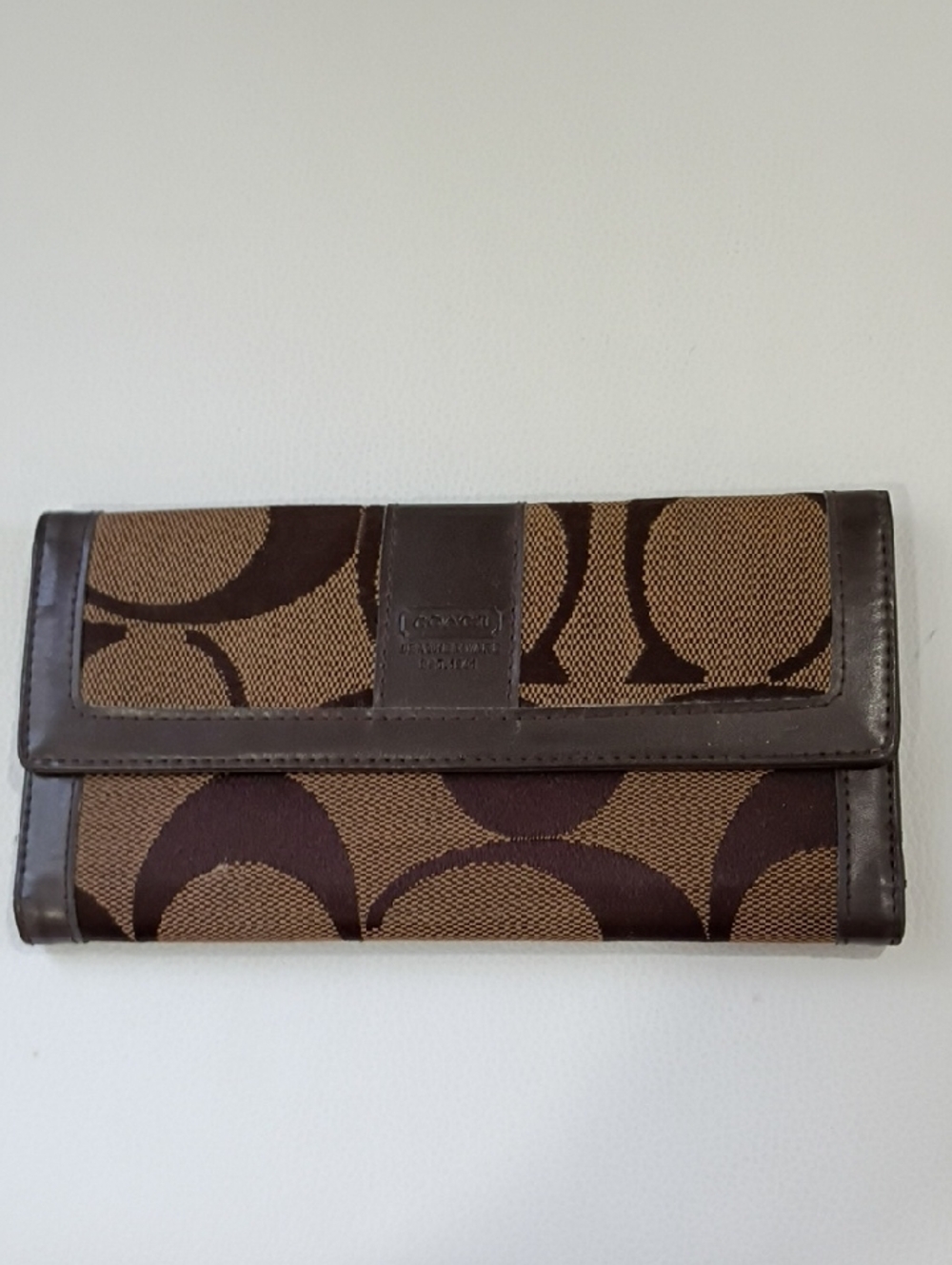 Coach Vintage Brown Signature Canvas Continental Wallet